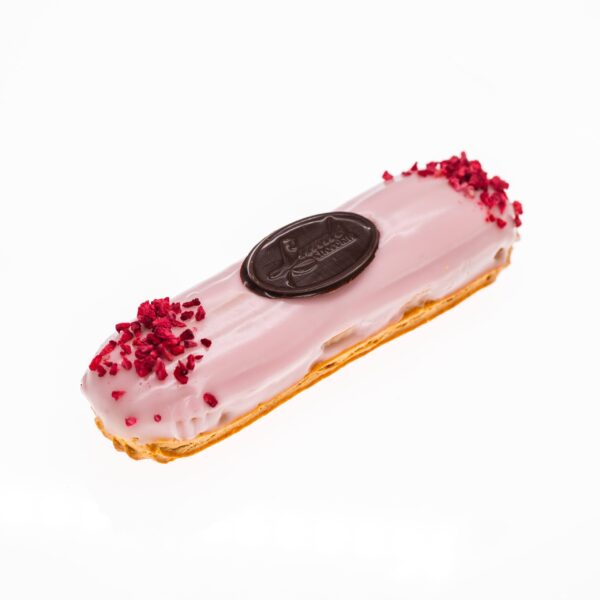 Éclair artizanal cu jeleu de zmeură