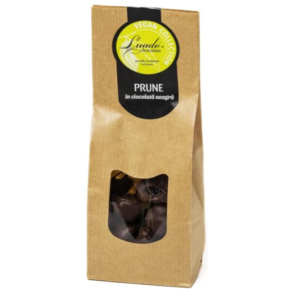 Prune în ciocolată neagră, 200g