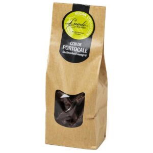 Coji de portocale în ciocolată neagră, 200g